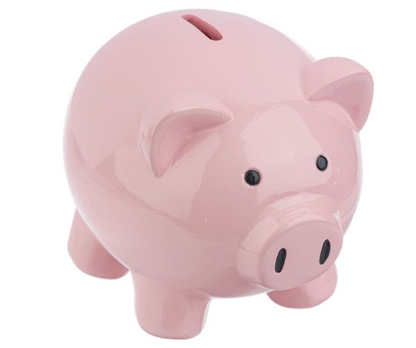 6" Piggy Money Bank - Pink