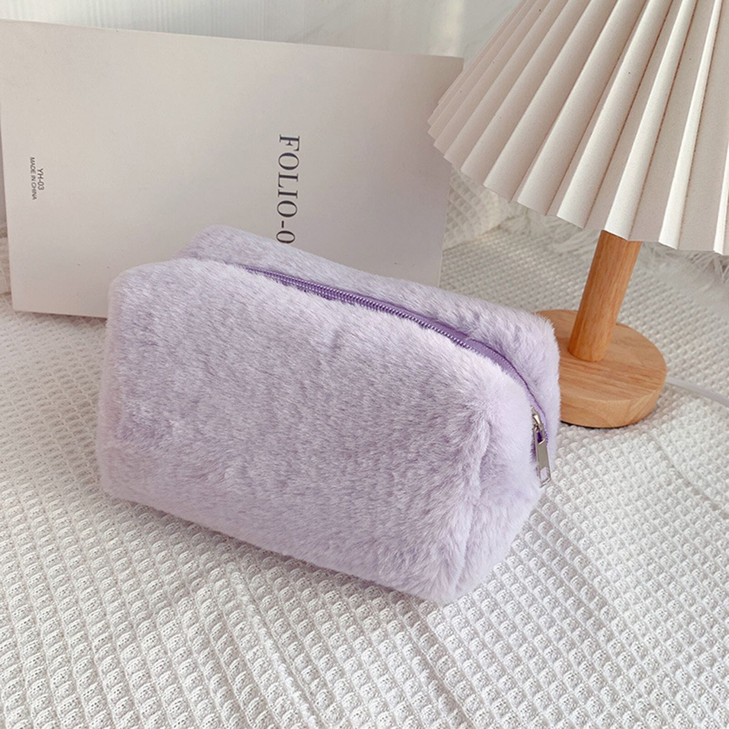 Totally Blanks Plush Cosmetic Bag Lavender