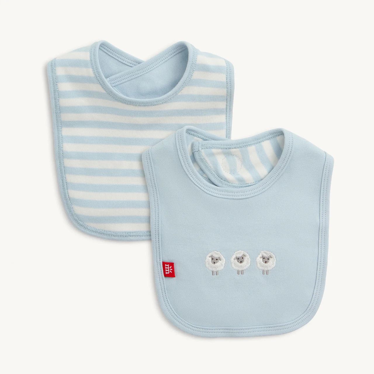 Blue Stripe Organic Cotton Magnetic Me Rbib W/Emb.