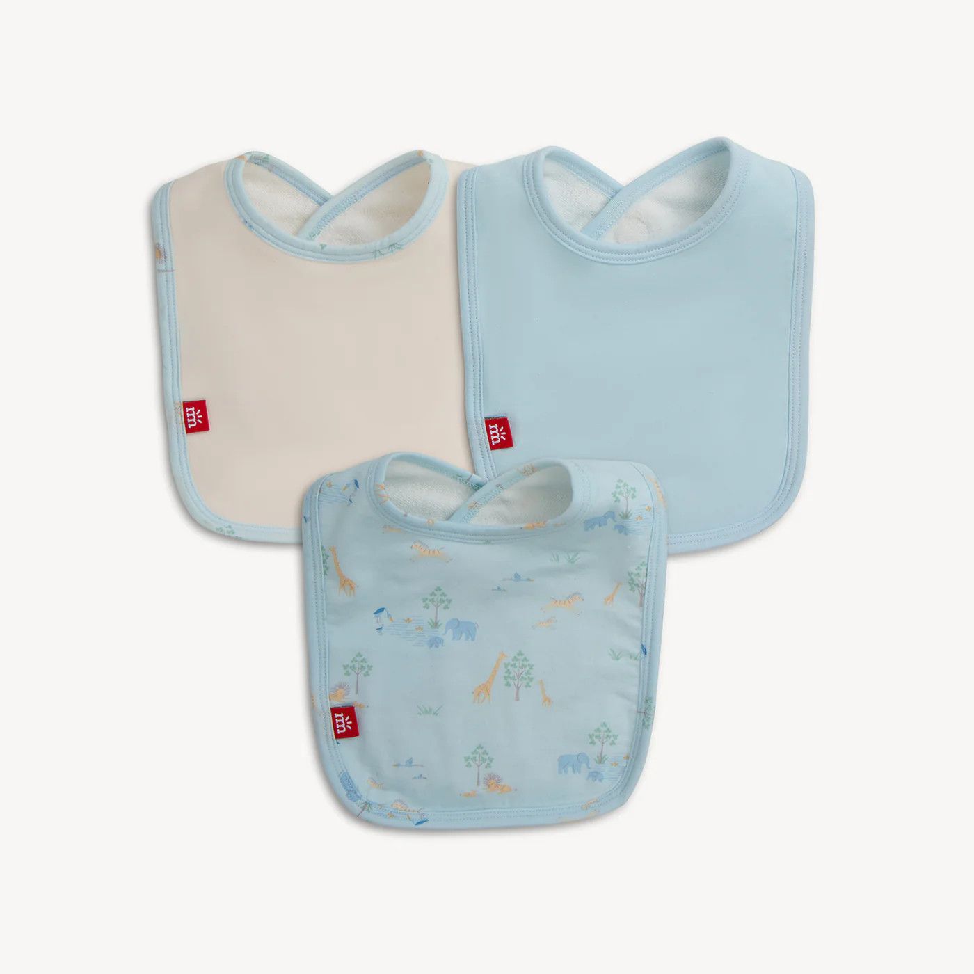 Serene Safari Blue Modal Magnetic Me  Bib 3-Pack