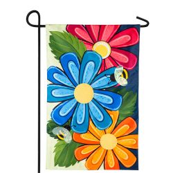 Spring Floral Applique Garden Flag