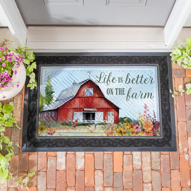 Petal &amp; Plow Barn Embossed Mat