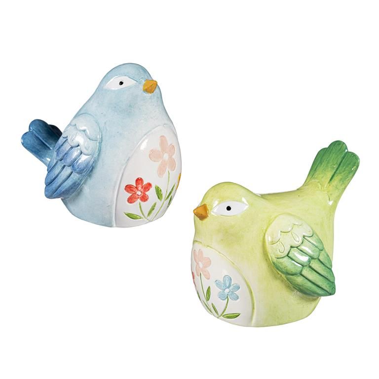 What She Shed Table Decor Ceramic Floral Bird