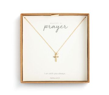 Dainty Cross Necklace, Color: Gold
