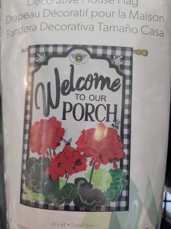 Decorative House Flags, Options: Welcome to our Porch