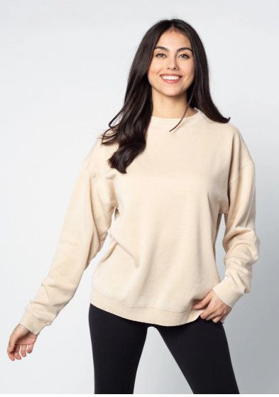 Chicka-d Campus Crew Sweatshirt Oatmeal, Size: Small