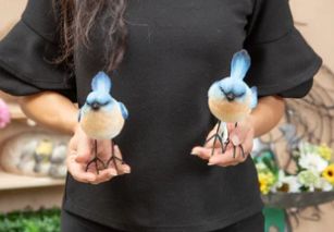 5.5" Resin Blue Bird w/ Metal Feet Table Decor Birds in Bloom