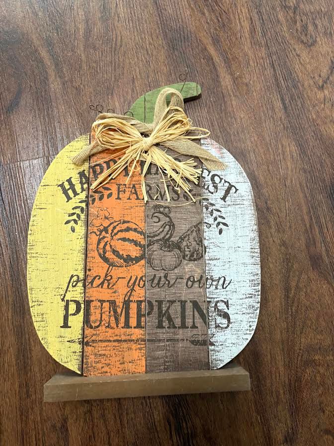 Wooden Slat Pumpkin Decor