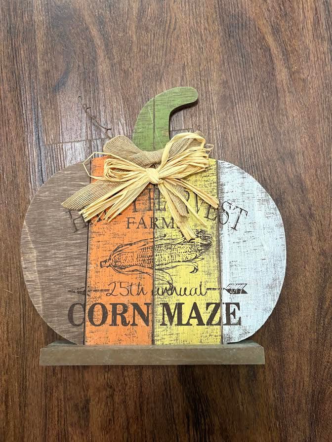 Wooden Slat Pumpkin Decor