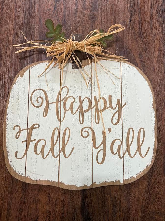 Happy Fall Y'all Pumpkin Wall Decor