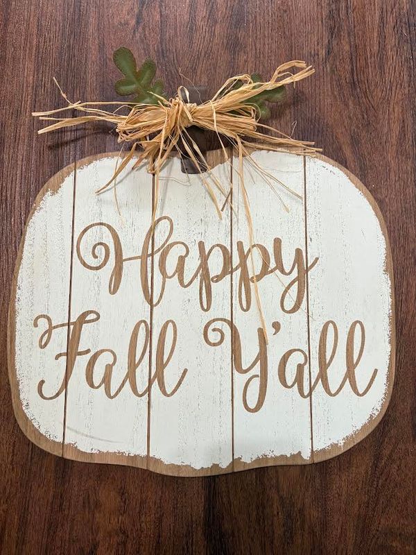 Happy Fall Y'all Pumpkin Wall Decor