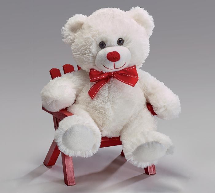 Burton and Burton White Bear with Red Ribbon
