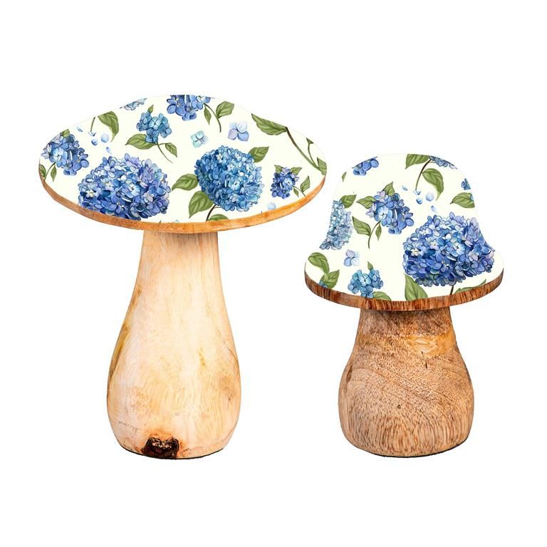 VivaStyle Table Decor Hydrangea Mushroom Set of 2