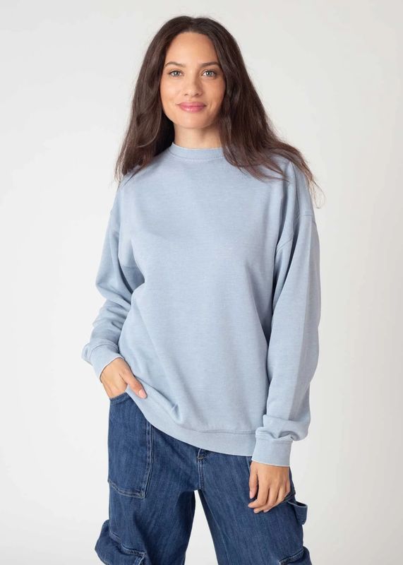 Chicka-d Campus Crew Sweatshirt Faded Denim XL