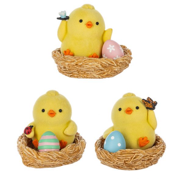 Wiggle Chicks in Nest Figurines