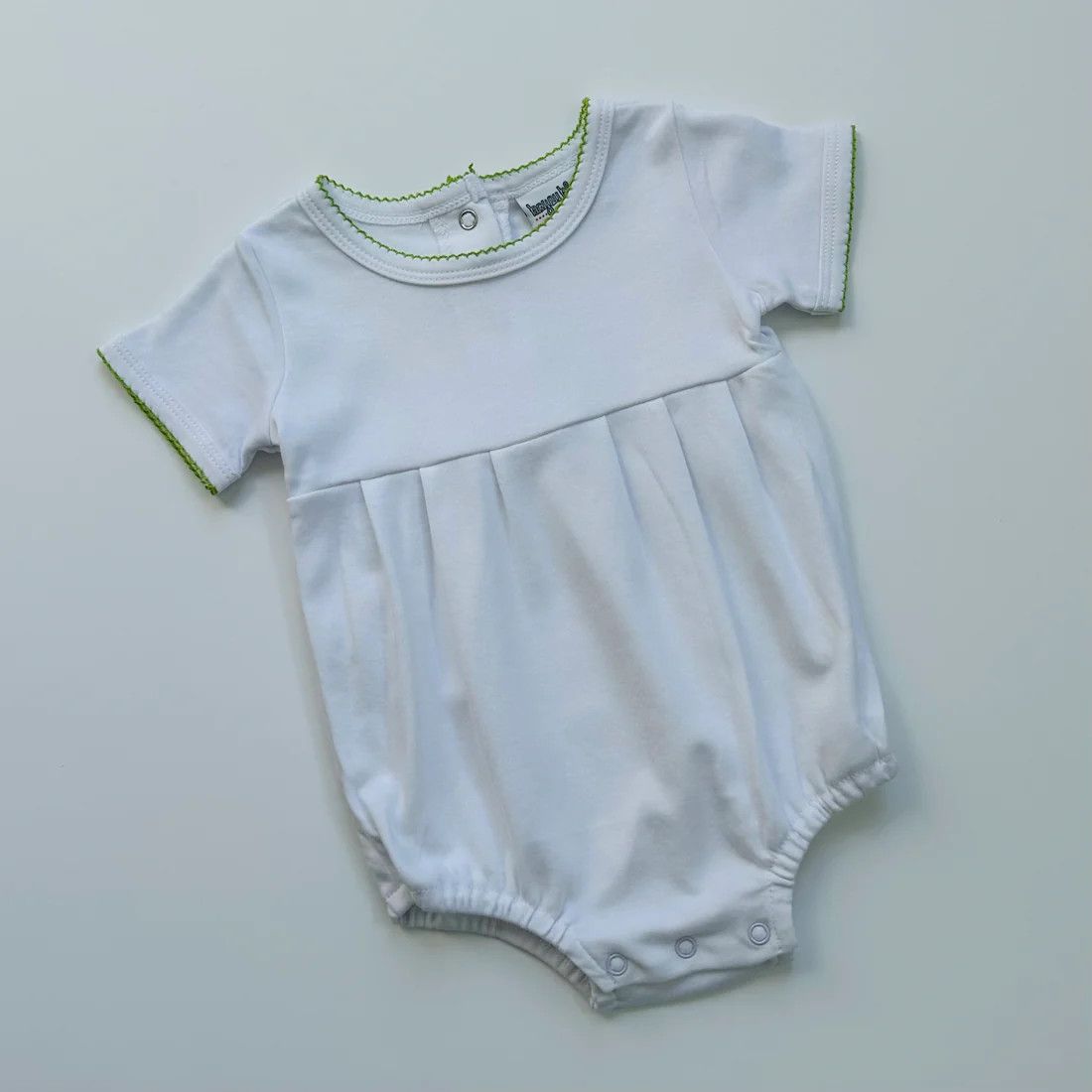 Knit Bubble with Picot Trim - Green, Size: 3M