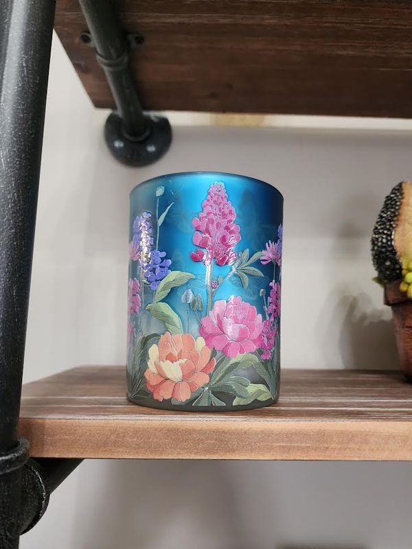 5"H Pollinator Garden LED Glass Tabletop Decor, Butterfly