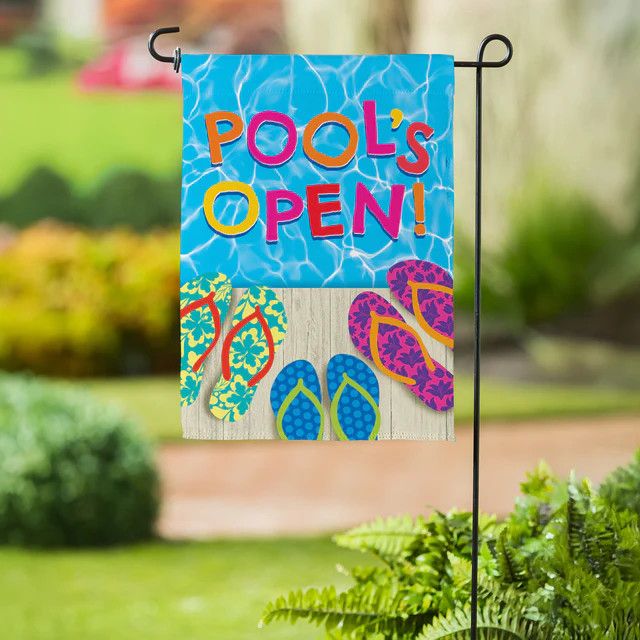 Pools Open Flip Flops Suede Garden Flag