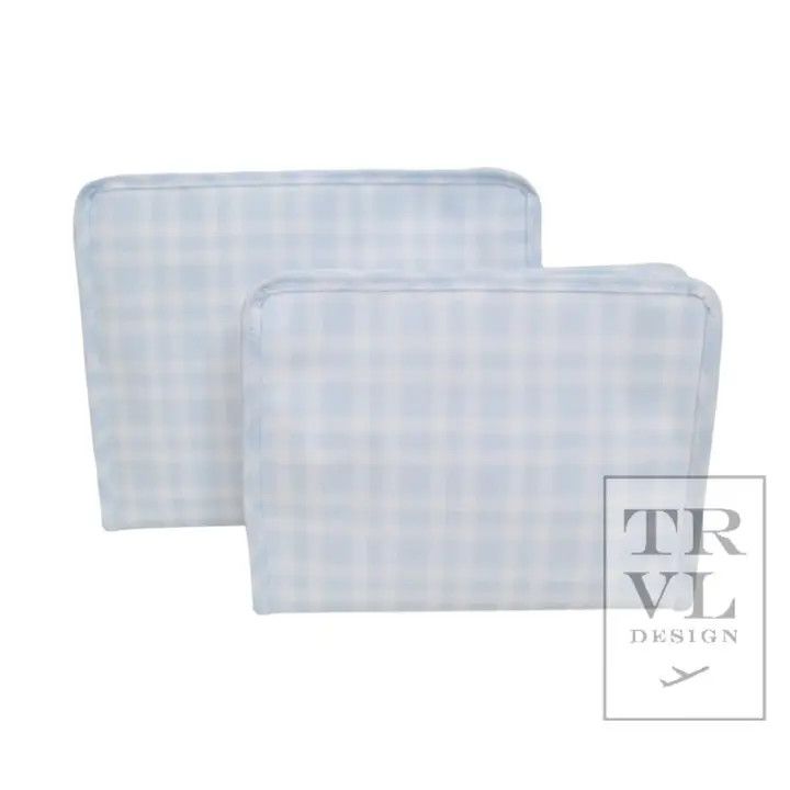 TRVL Design Roadie Large - Pimlico Plaid Blue Zip Pouch