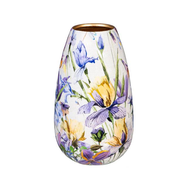 Golden Lilac Metal Vase, Size: Large