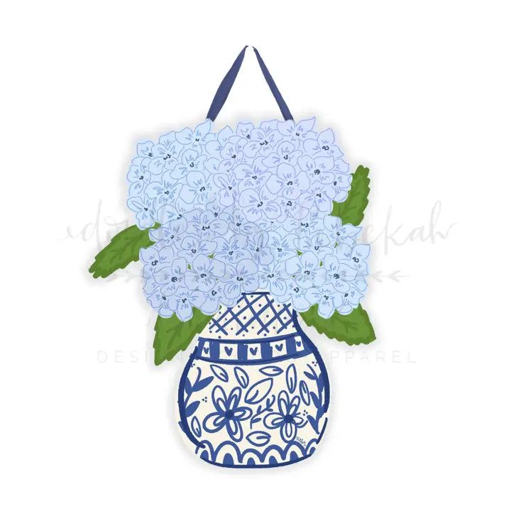 Blue Hydrangea Doorhanger