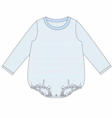Knit Stripe Long Sleeve T-Shirt Bubble Light Blue 18M
