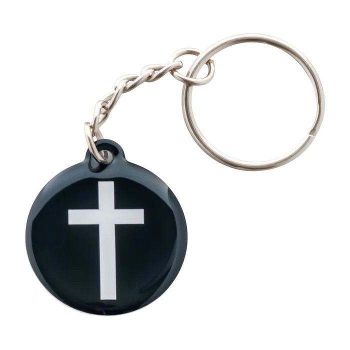 Tap To Pray® Acrylic Keychain Black + Cross