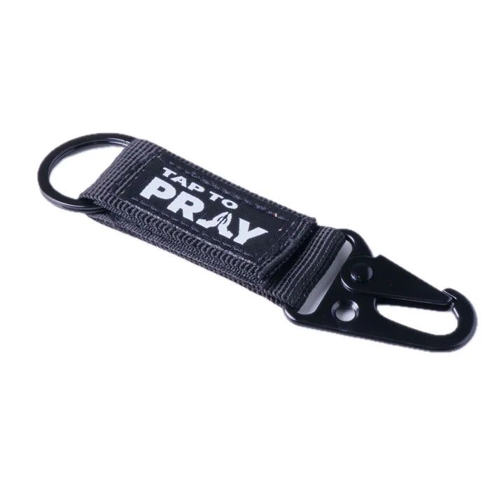 Tap To Pray® Tactical Carabiner Keychain, Color: Black