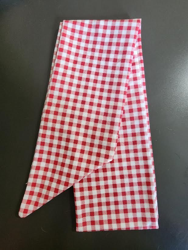 Wreath Sash Canvas Gingham, Options: Red