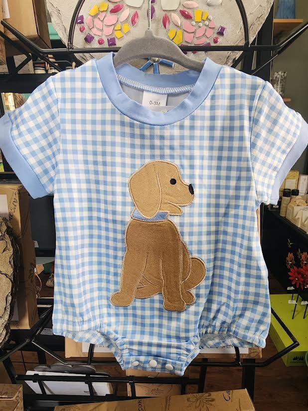 Lab Gingham Blue Bubble, Size: 0/3 Month