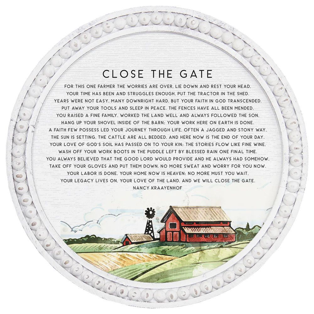 Sincere Surroundings Close the Gate Hanging Sign