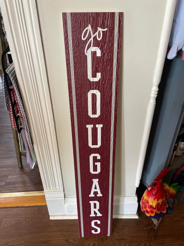 Sincere Surroundings "Go Mascots Stripes" Wood Hanging Sign