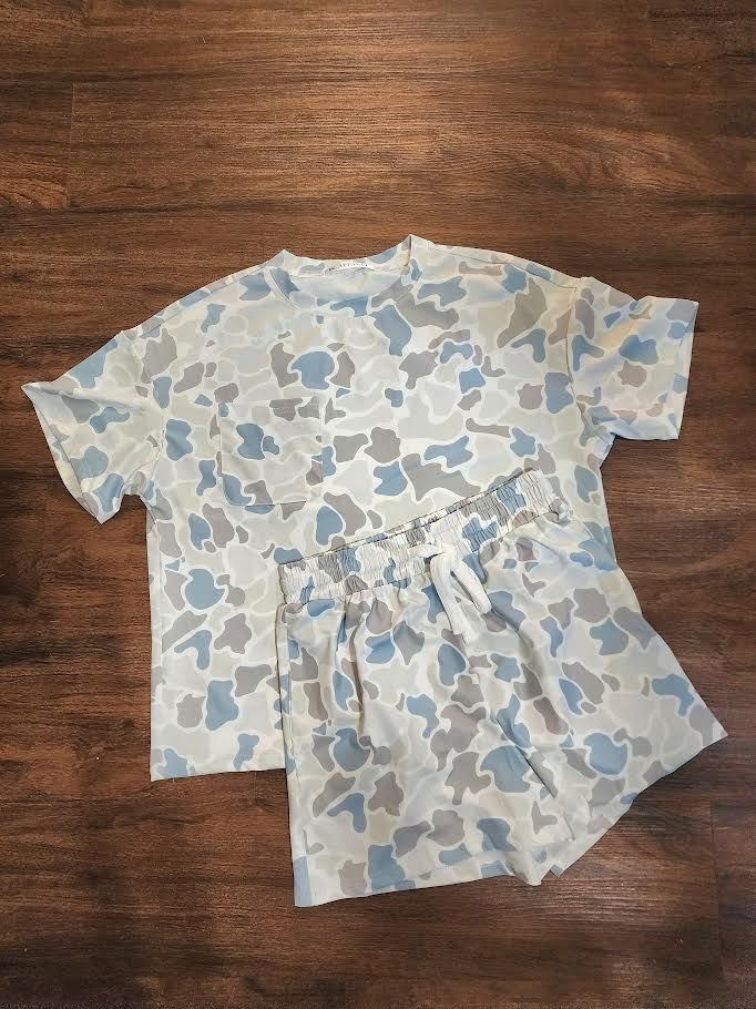White Camo 2pc Set, Size: S