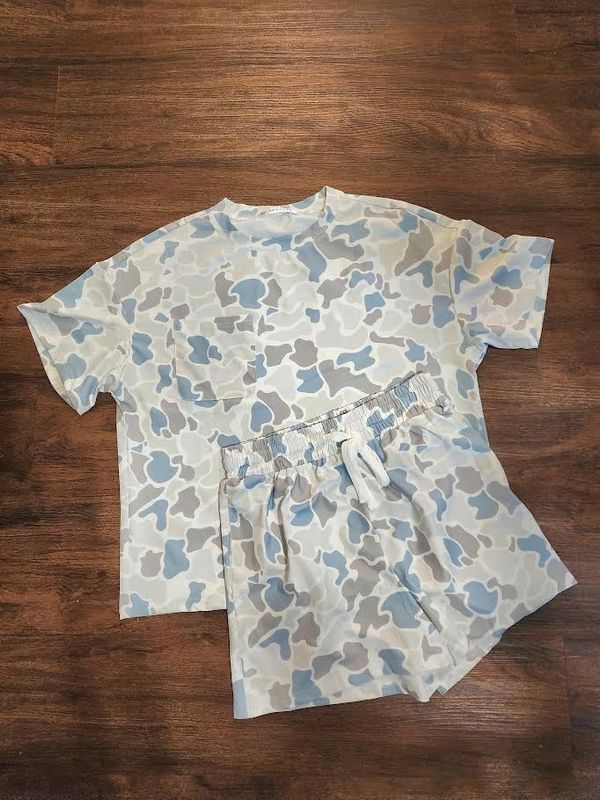 White Camo 2pc Set
