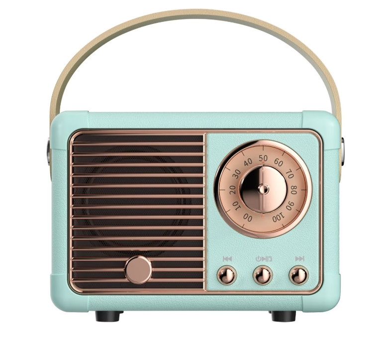 Retro Wireless Bluetooth Speaker, Color: Blue Mint
