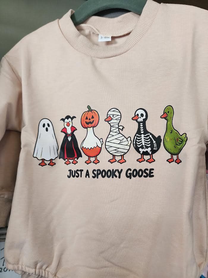L/S Spooky Goose Bubble, Size: 0-3
