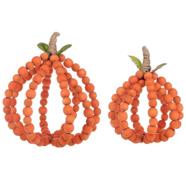 Beaded Orange Pumpkin Figurine
