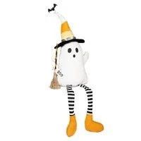 Ghost Witch with Dangling Legs Fabric Table Décor, Options: Orange Hat