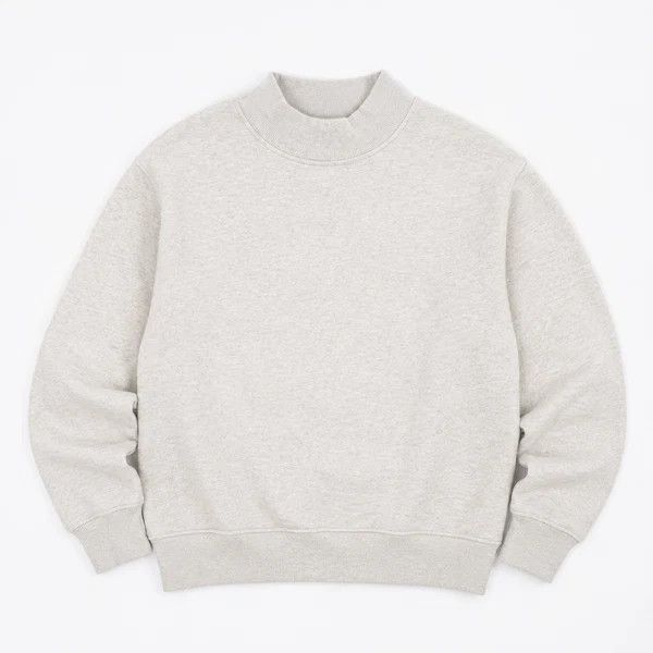 Premium Mock Neck Sweatshirt - Heather Gray