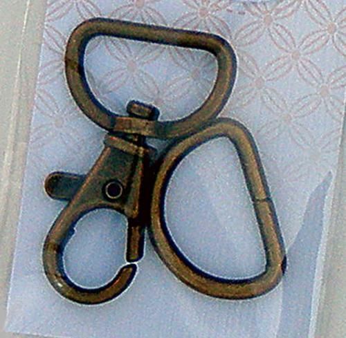 Swivel Clip &amp; D Ring Antique Brass