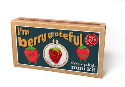 I&#39;m Berry Grateful Mini Matchbox Cross Stitch Kit
