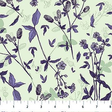 Purple &amp; White Flowers Avalana Jersey Knit