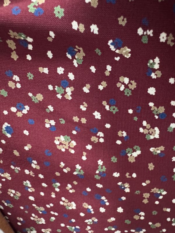 Fashion Woven Mini Floral Burgundy Print