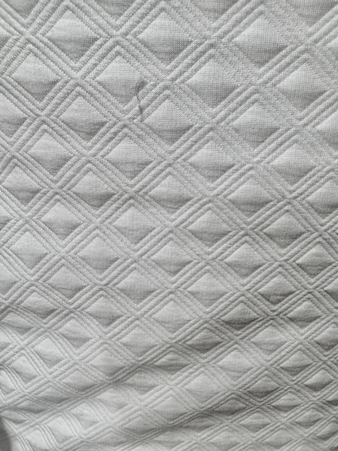 White Diamond Print Jacquard Knit Poly/Spandex