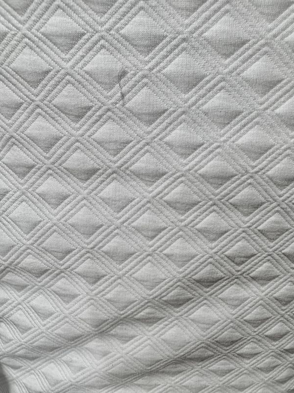 White Diamond Print Jacquard Knit Poly/Spandex