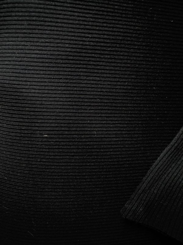 Black Rib Knit 100% Cotton 13339