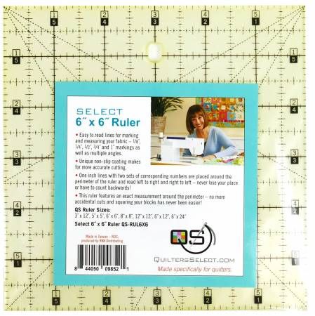 Quilters Select 6" x 6" Non-slip Ruler