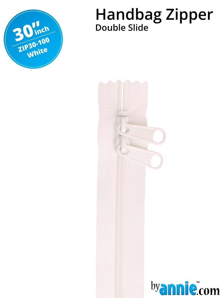 Ivory 30" Double-Slide Zipper