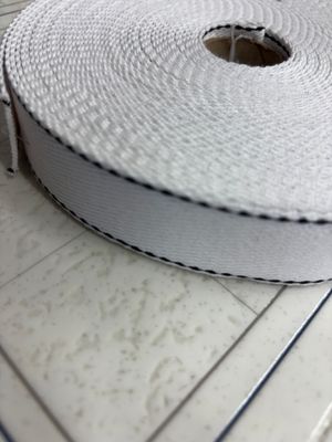 Color 001 Webbing with Stitches White