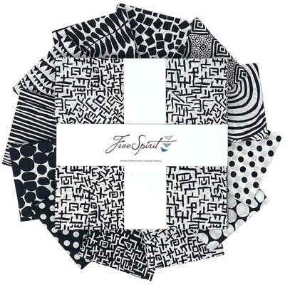 Saturday Stash Black &amp; White 10" Charm Pack